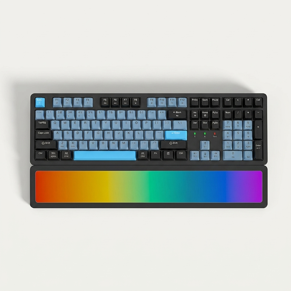 Mechanical keyboard with durable two-colour PBT and PC keycaps