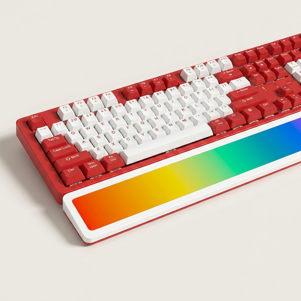 Gaming keyboard with an integrated illuminated cushioned hand rest