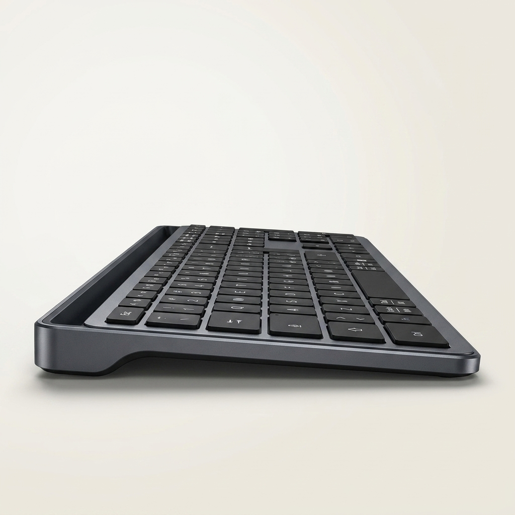 2.4GHz keyboard with USB receiver, pairing with up to three devices