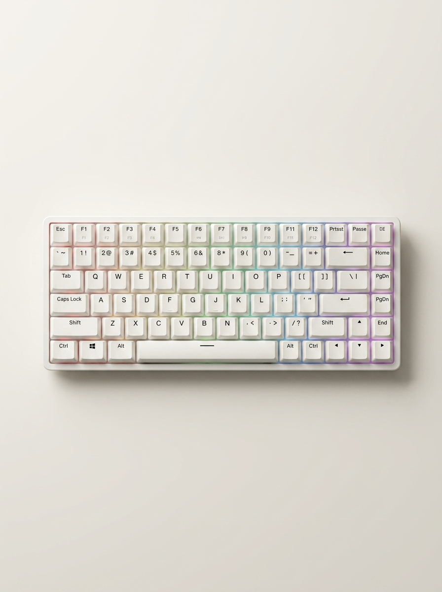 Ultra-Slim Low-Profile Mechanical Keyboard - 84-Key, RGB Backlight, PBT Keycaps