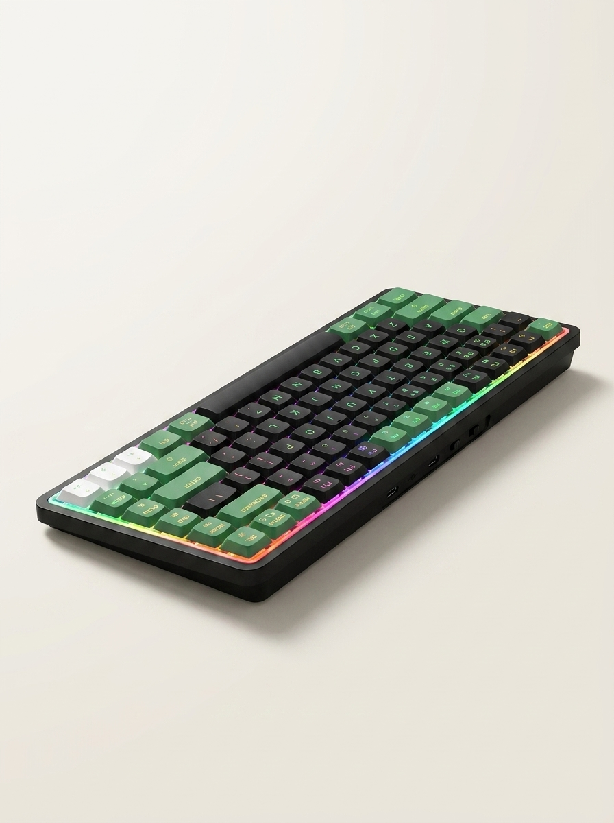 Ultra-Slim Low-Profile Mechanical Keyboard - 84-Key, RGB Backlight, PBT Keycaps