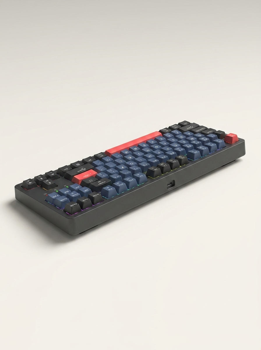 Compact gaming keyboard that leaves more desk room for mouse sweeps