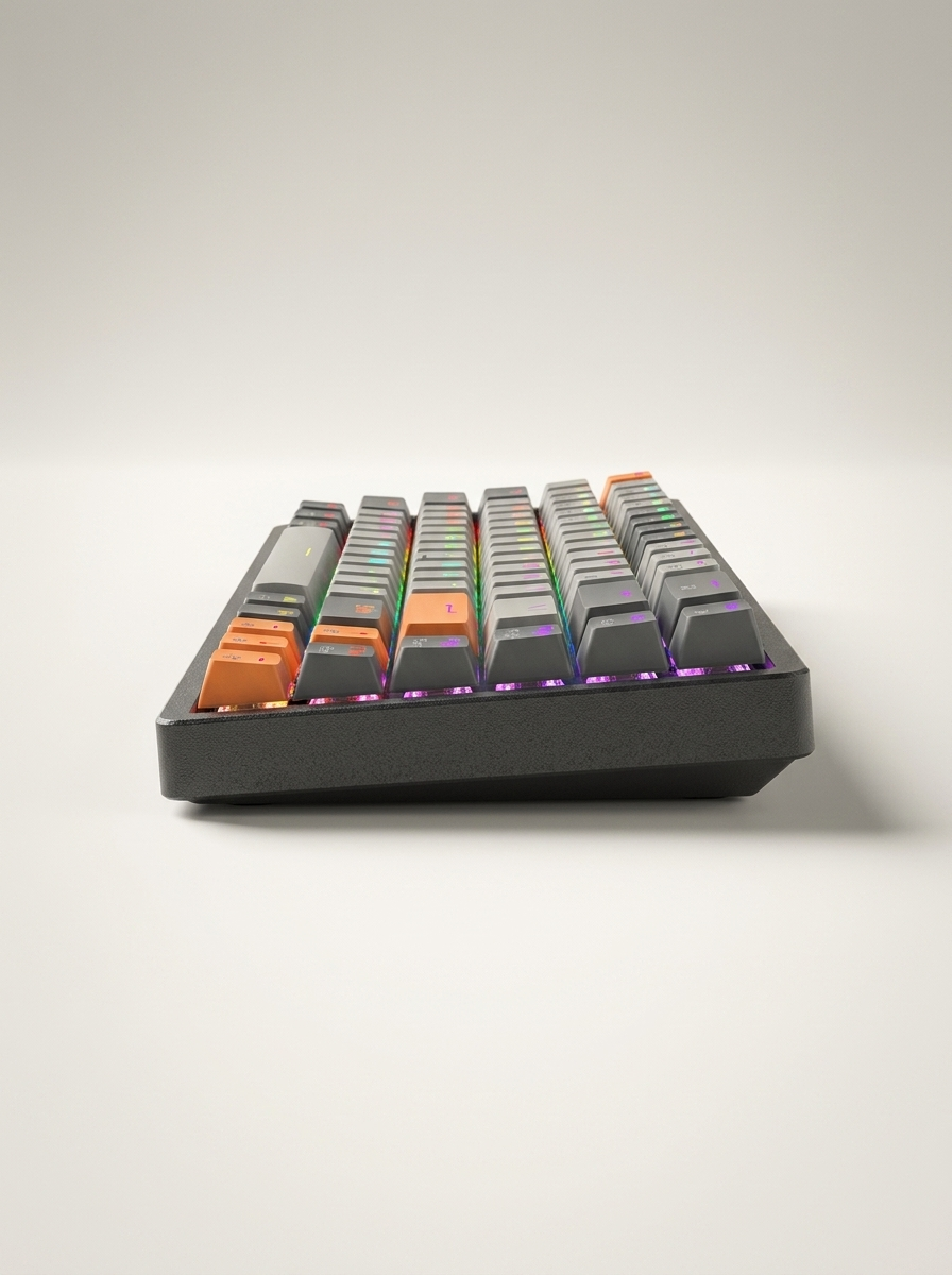 Durable PBT and PC two-colour keycaps stay crisp for years