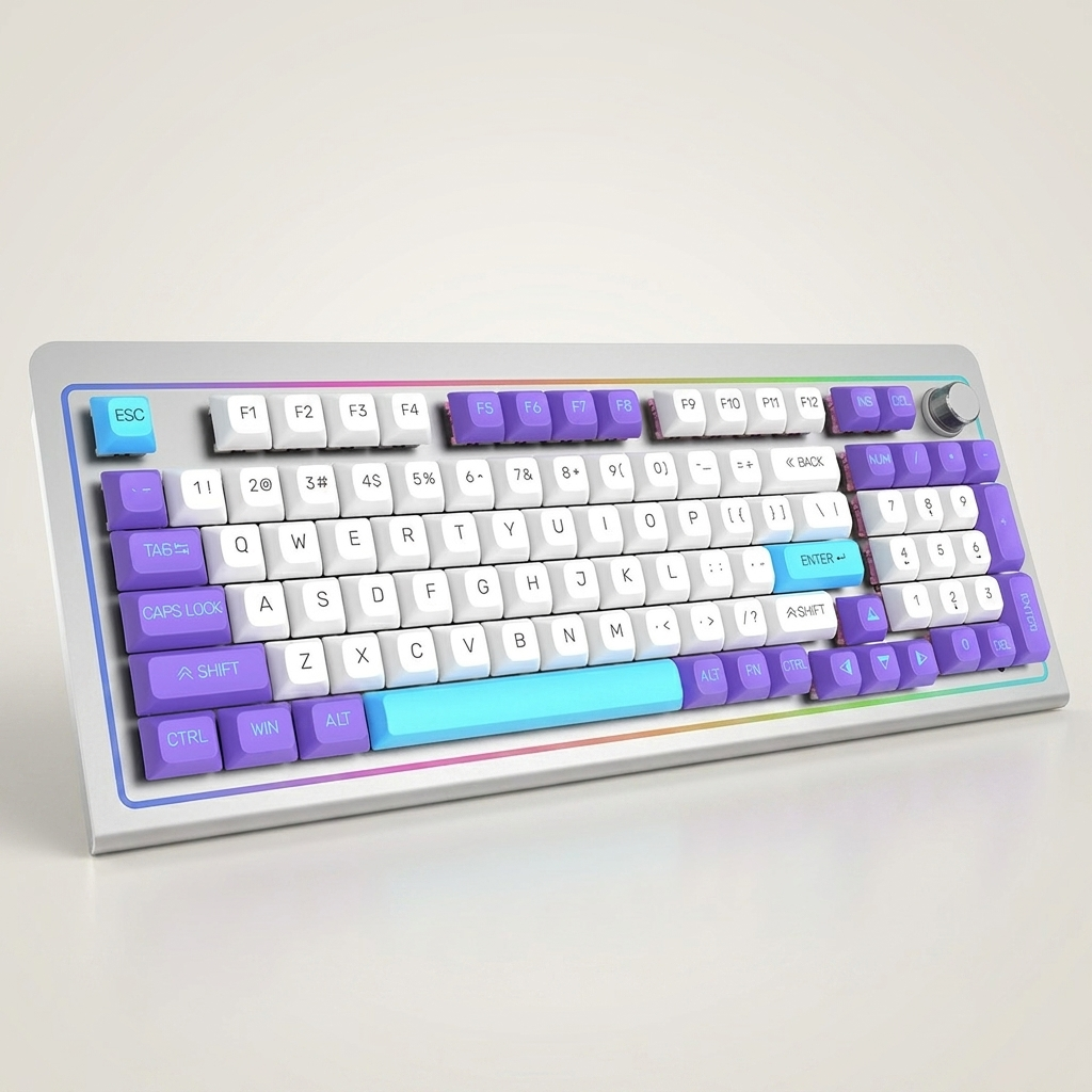 Aluminium Mechanical Keyboard with Knob - 96-Key, Hot-Swappable, Tri-Mode, RGB