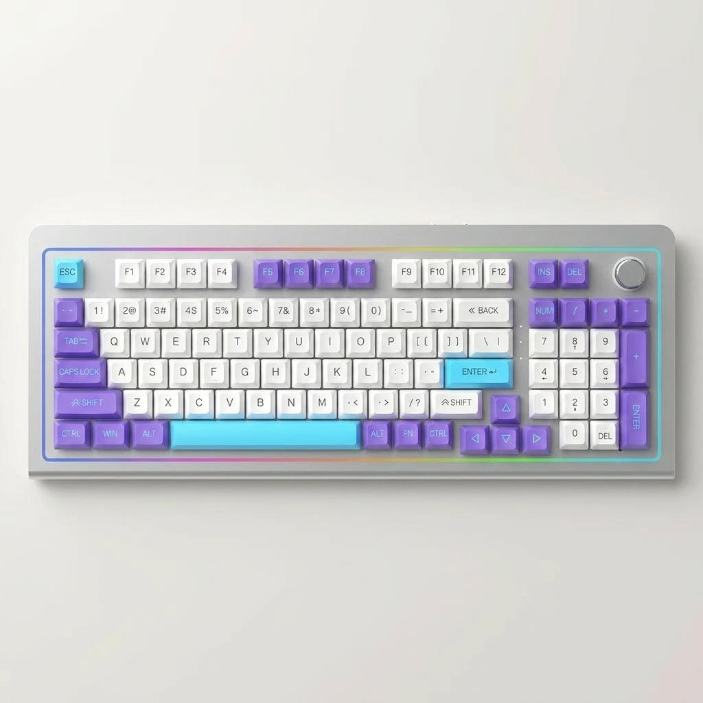 Aluminium Mechanical Keyboard with Knob - 96-Key, Hot-Swappable, Tri-Mode, RGB