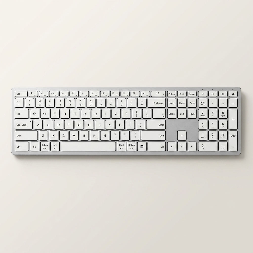 Ultra-Slim Wireless Keyboard - 108-Key Aluminium, Silent Scissor, Multi-Device