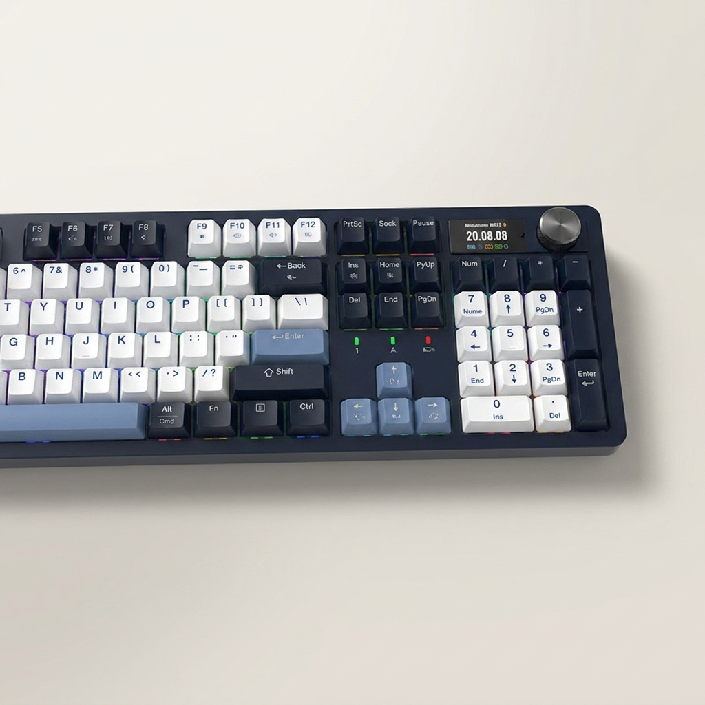 Gasket Mechanical Keyboard with Smart Display & Knob - 104-Key, Tri-Mode, RGB