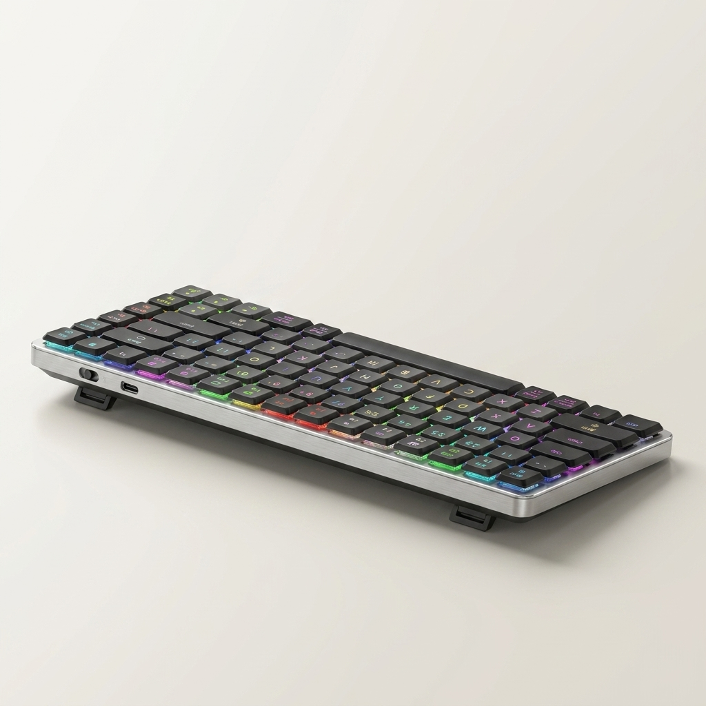 Ultra-Slim Low-Profile Mechanical Keyboard - 84-Key Aluminium, RGB, Tri-Mode