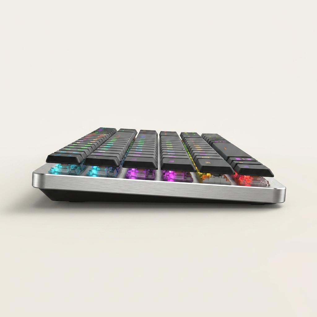 Ultra-Slim Low-Profile Mechanical Keyboard - 84-Key Aluminium, RGB, Tri-Mode