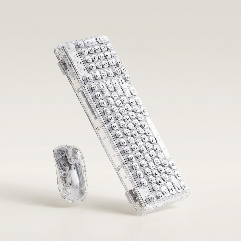 Spill-resistant keyboard in Misty White or Ice Black, alone or as a set
