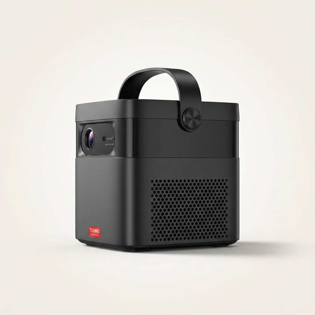Cordless projector with built-in 15,000mAh battery for camping and hotel rooms