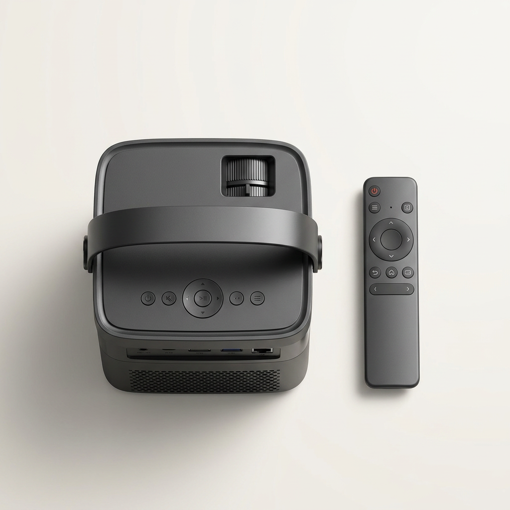 Smart projector with automatic keystone correction and a 42 to 150 inch image