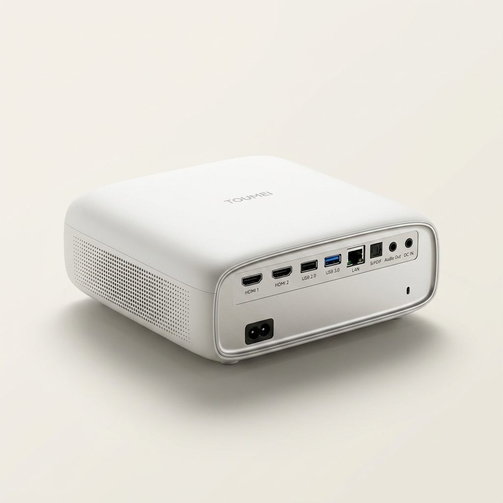 Google TV projector accepting 1080p and 4K input, with UK 3-pin plug