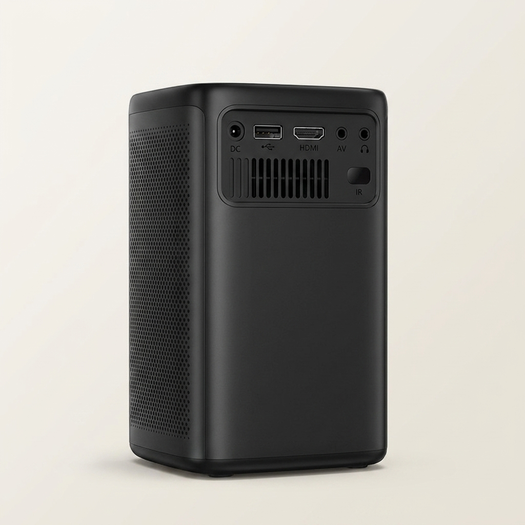 Rechargeable DLP Projector - Built-In 8000mAh Battery, Touch Control Home Cinema (UK Plug)