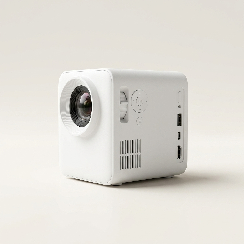 Mini Home Projector - 720p HD, Android Smart, Portable for Films & Sports (UK Plug)