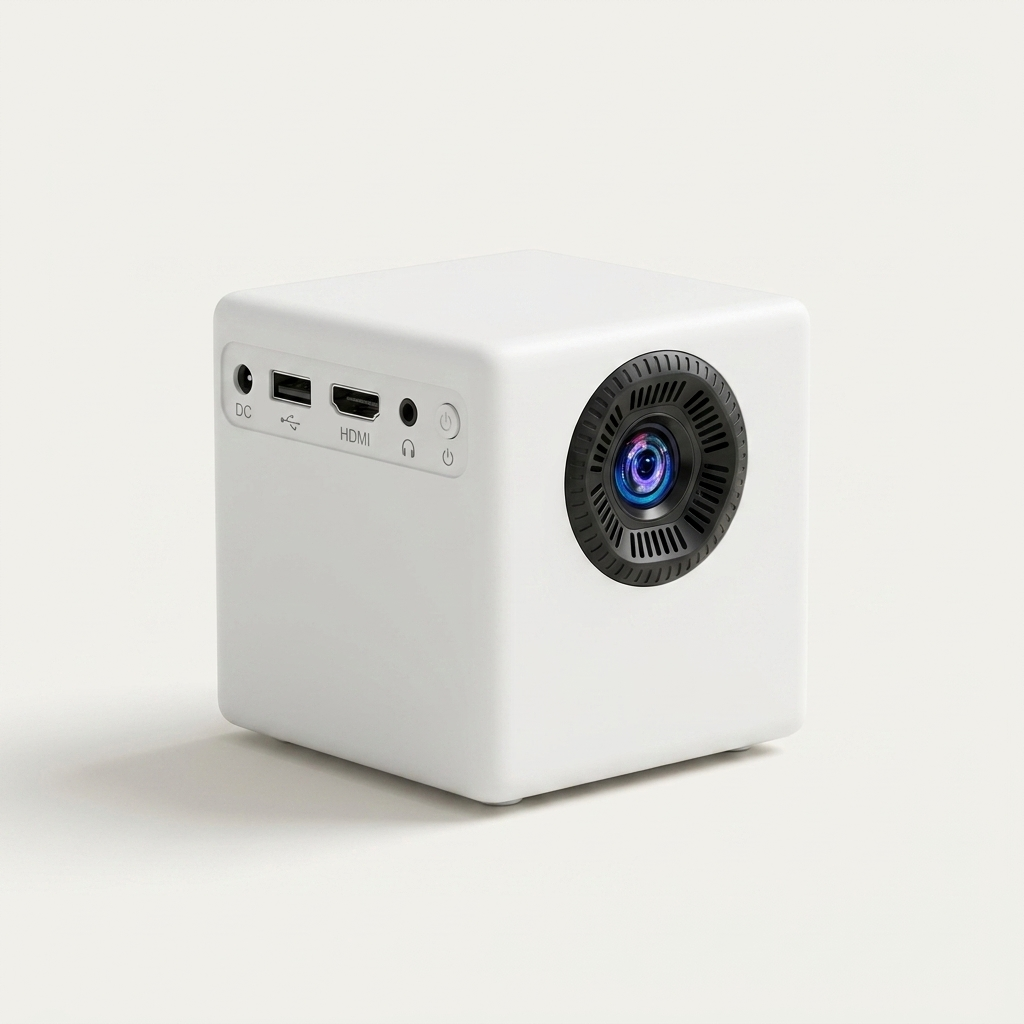 Mini Home Projector - 720p HD, Android Smart, Portable for Films & Sports (UK Plug)
