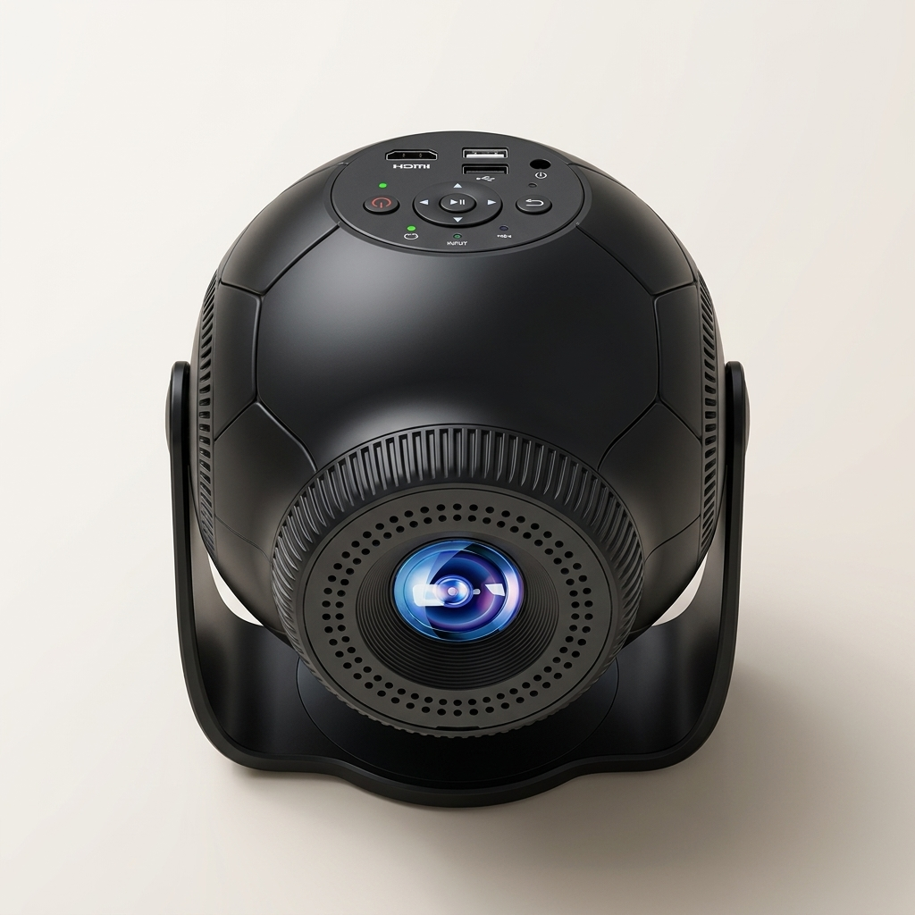 Android Mini Home Projector - 720p HD LED, Wi-Fi Screen Mirroring, 200" Display (UK Plug)