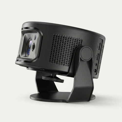 Android 14 Short-Throw Mini Projector - 720p HD, Wi-Fi Mirroring, 120" Display (UK Plug)