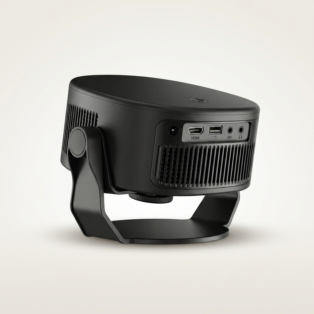 Lightweight 500 g barrel projector with HDMI, USB and a UK 3-pin plug