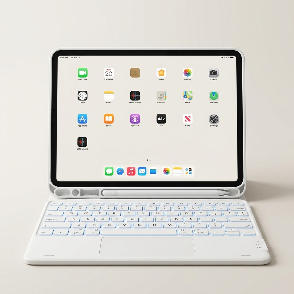 Keyboard clips out for wireless typing or back into the case for travel