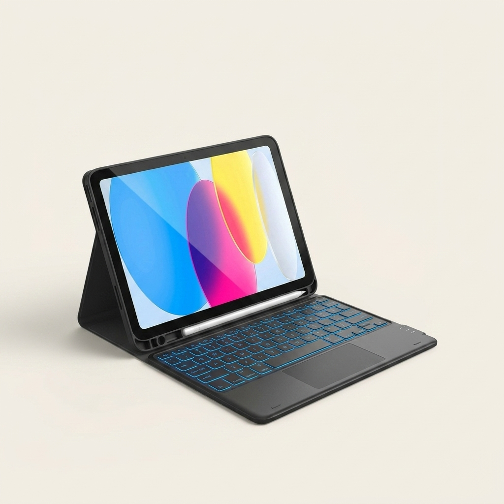 iPad Keyboard Case with Trackpad & Pen Tray - Detachable Backlit Bluetooth (11" 2025 & 10th Gen)