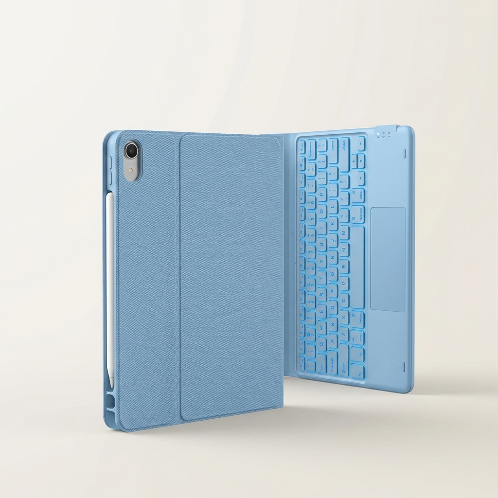 iPad Keyboard Case with Trackpad & Pen Tray - Detachable Backlit Bluetooth (11" 2025 & 10th Gen)
