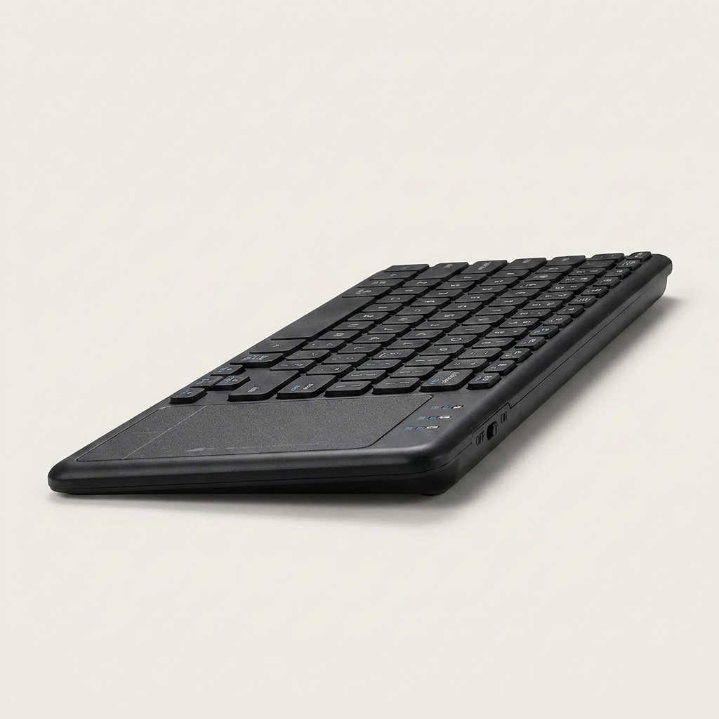 Slim Wireless Keyboard with Touchpad & Wrist Rest - 2.4G, Silent Scissor Keys