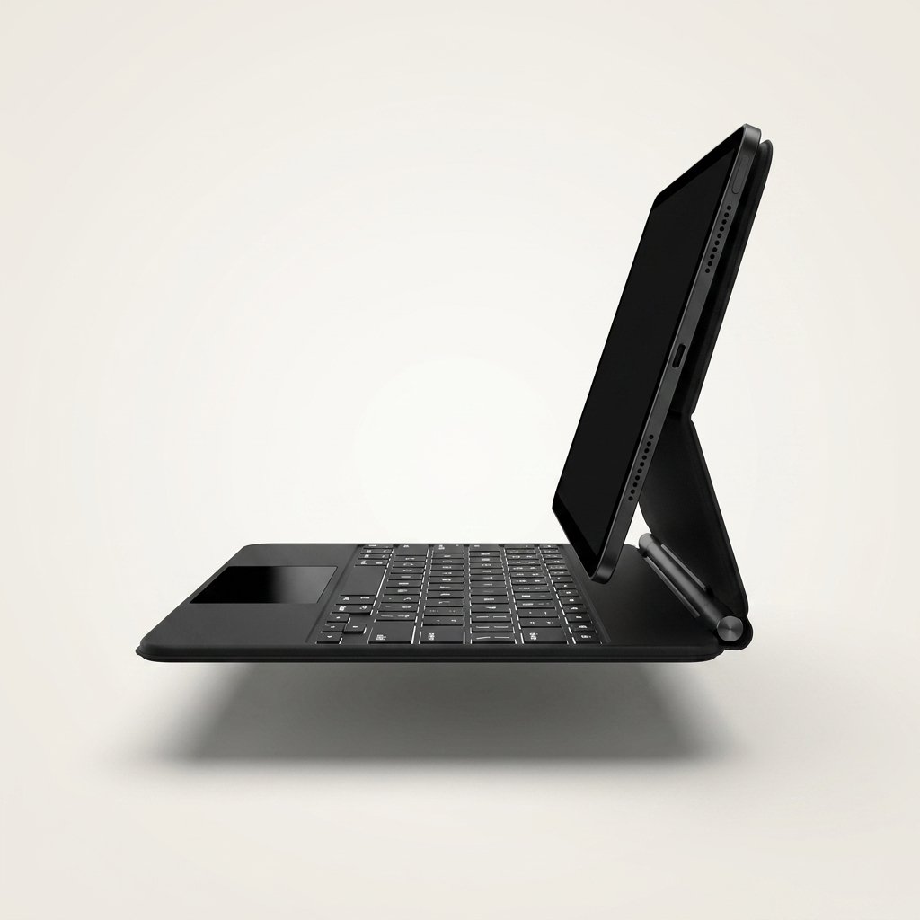 iPad keyboard case with backlit keys and a responsive glass trackpad