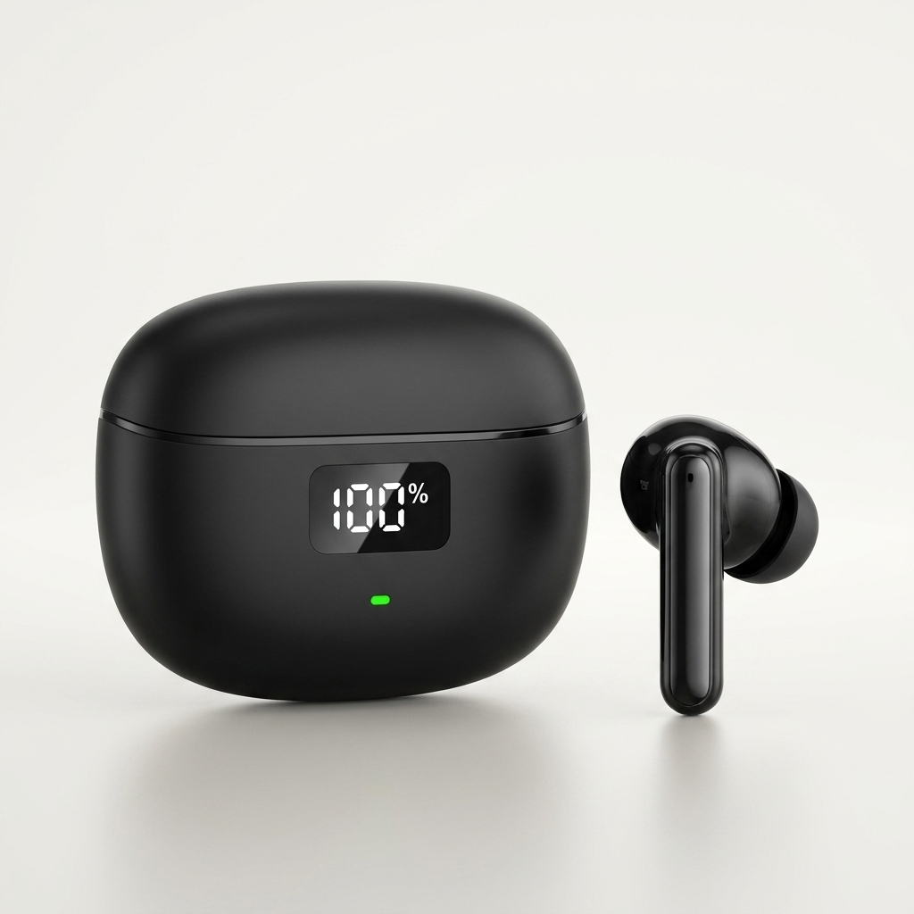 ANC Wireless Earbuds - Bluetooth 5.4 TWS with Digital Display Case & ENC Calls