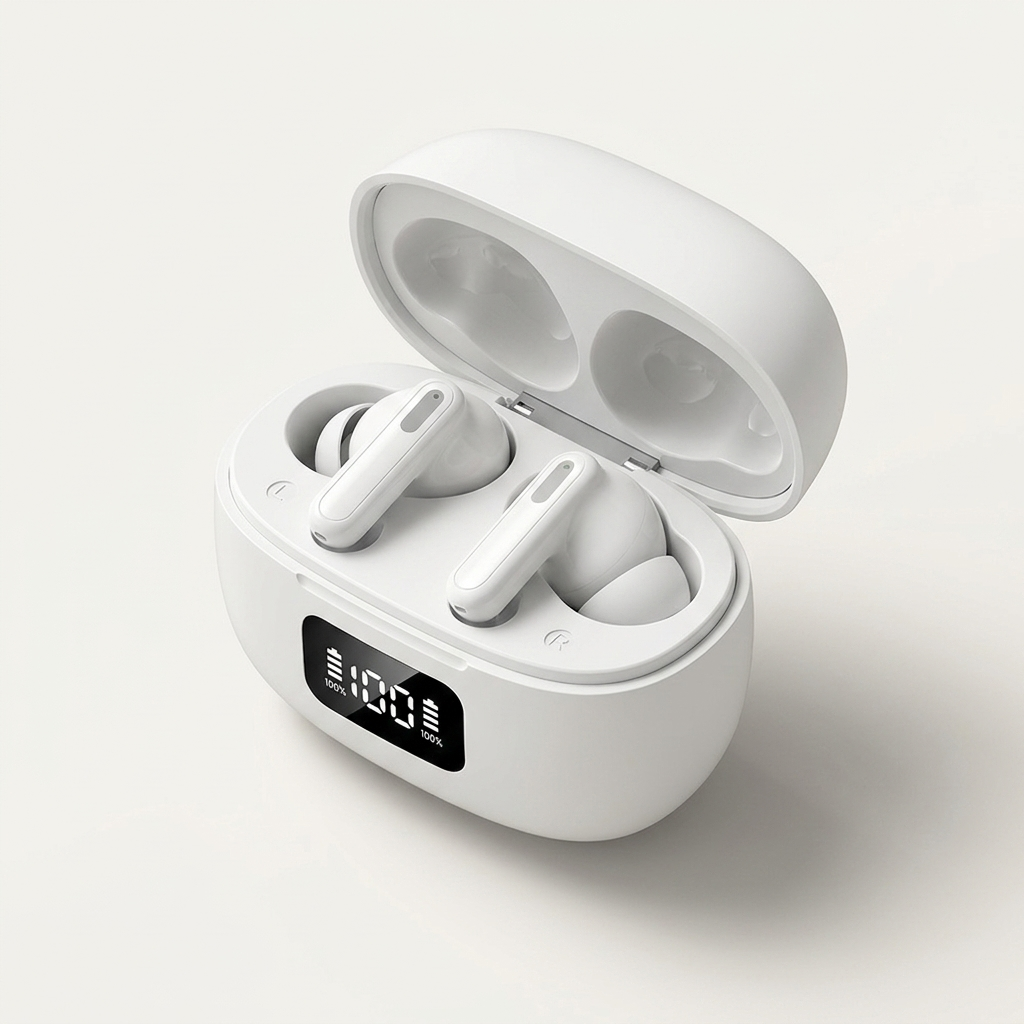 ANC Wireless Earbuds - Bluetooth 5.4 TWS with Digital Display Case & ENC Calls