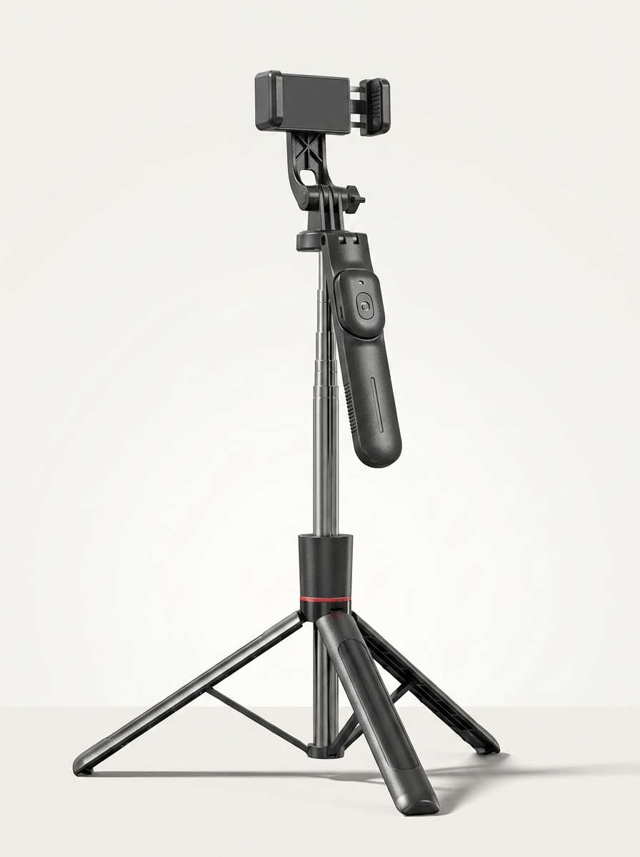Selfie Stick Tripod - 1.7m Extendable Bluetooth Phone Stand with Fill Light Options