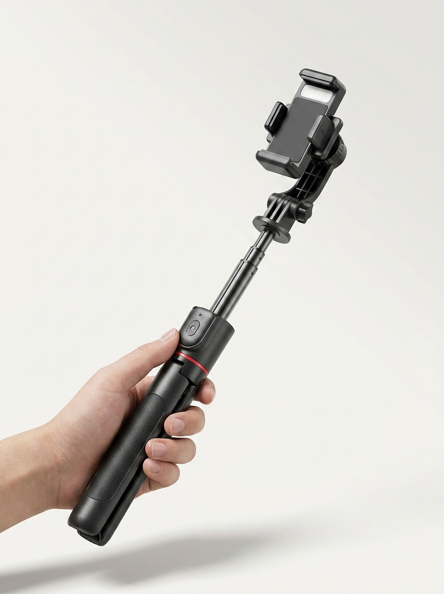 Selfie Stick Tripod - 1.7m Extendable Bluetooth Phone Stand with Fill Light Options