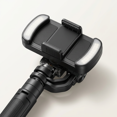 Gimbal selfie stick with smart face and gesture tracking for vlogging