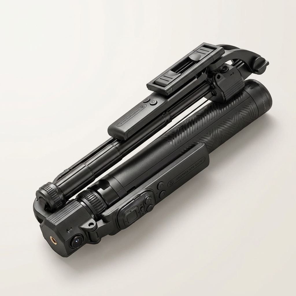 Telescopic selfie stick extending to 1.8 metres with fold-out tripod legs