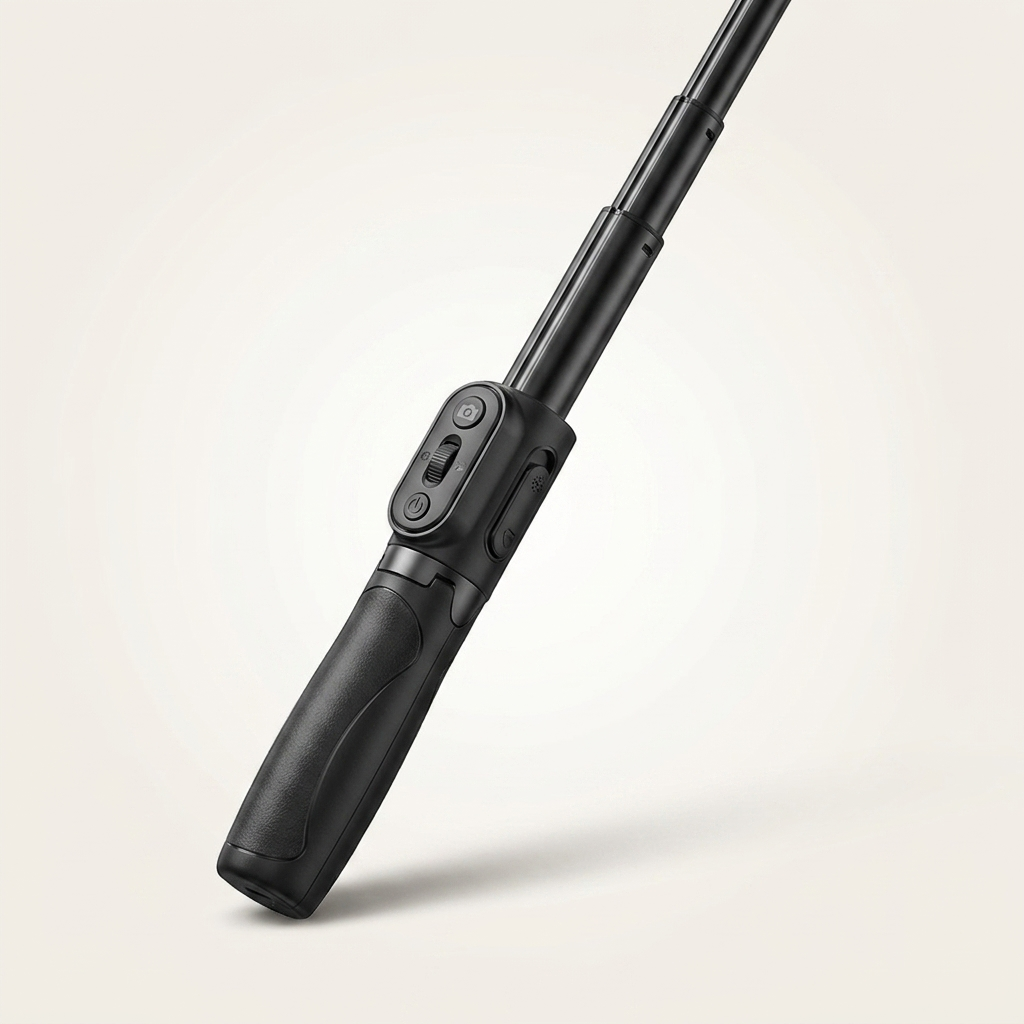 Selfie stick gimbal with detachable Bluetooth shutter remote