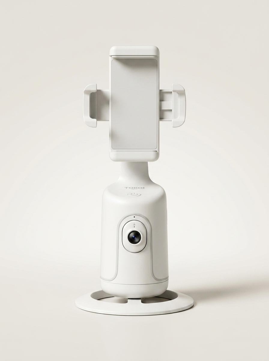Auto-tracking phone mount that pans and tilts to keep you in frame
