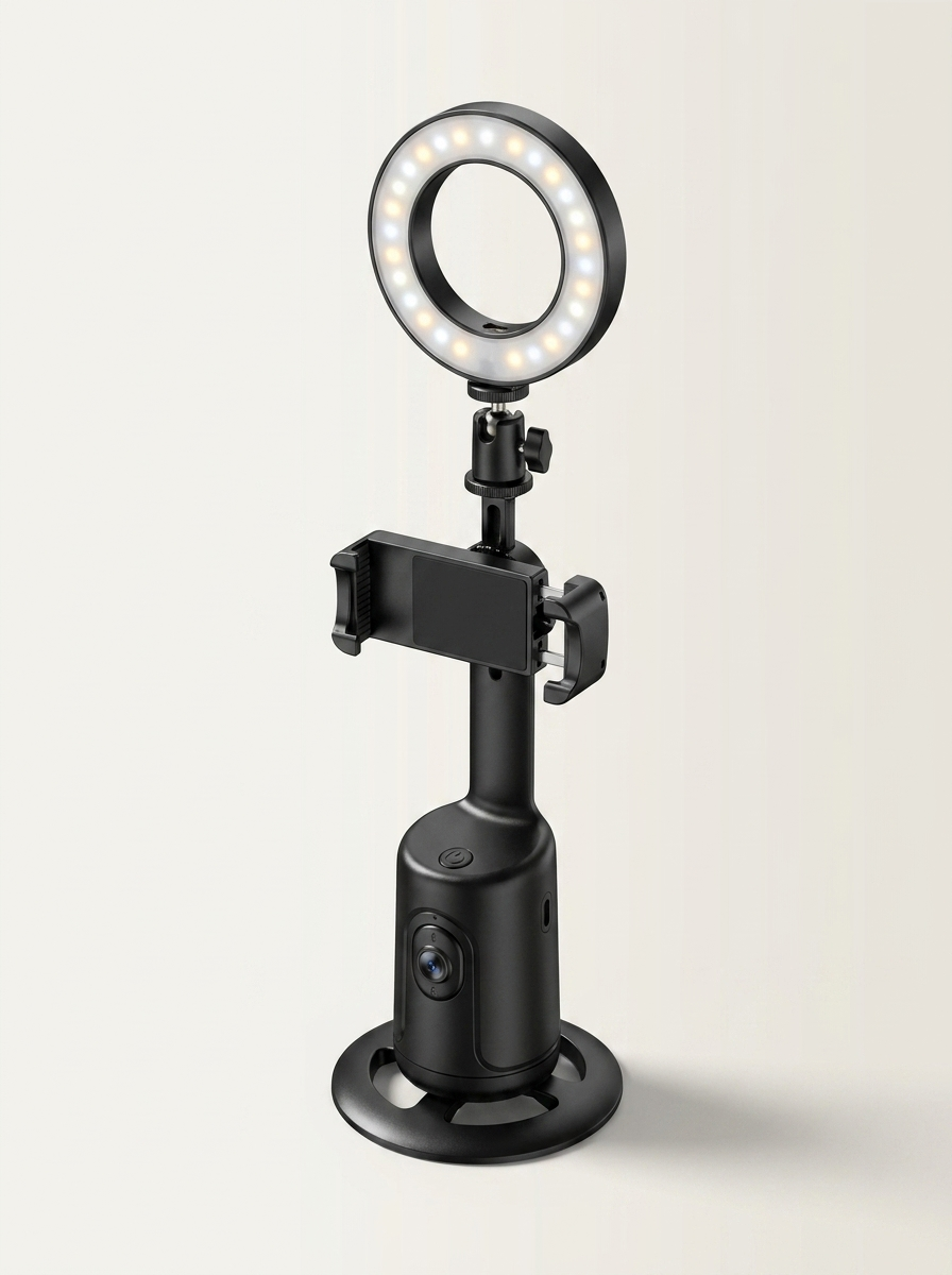 Weighted non-slip base and universal spring clamp phone mount