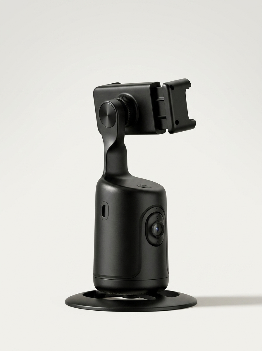 USB-powered AI tracking phone holder for streaming and video calls