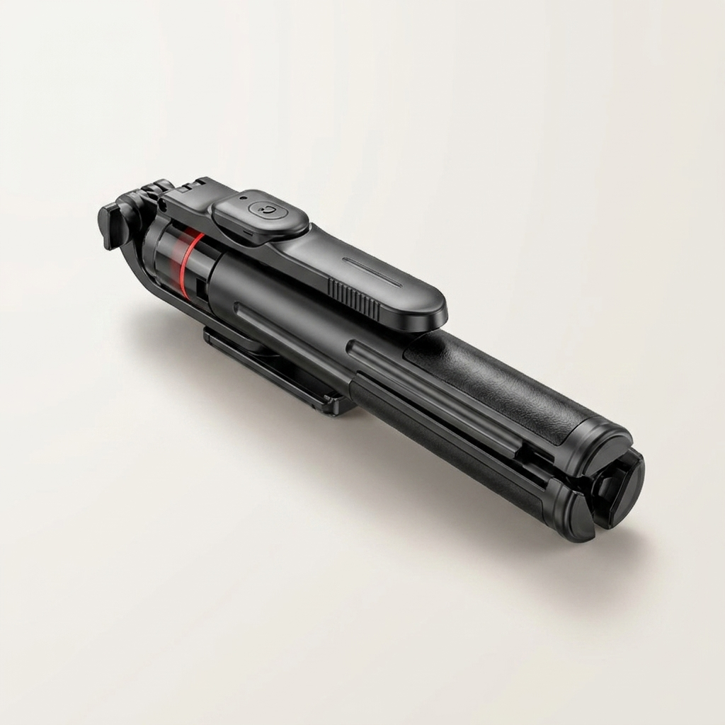 Detachable phone clip rotating 360 degrees between portrait and landscape
