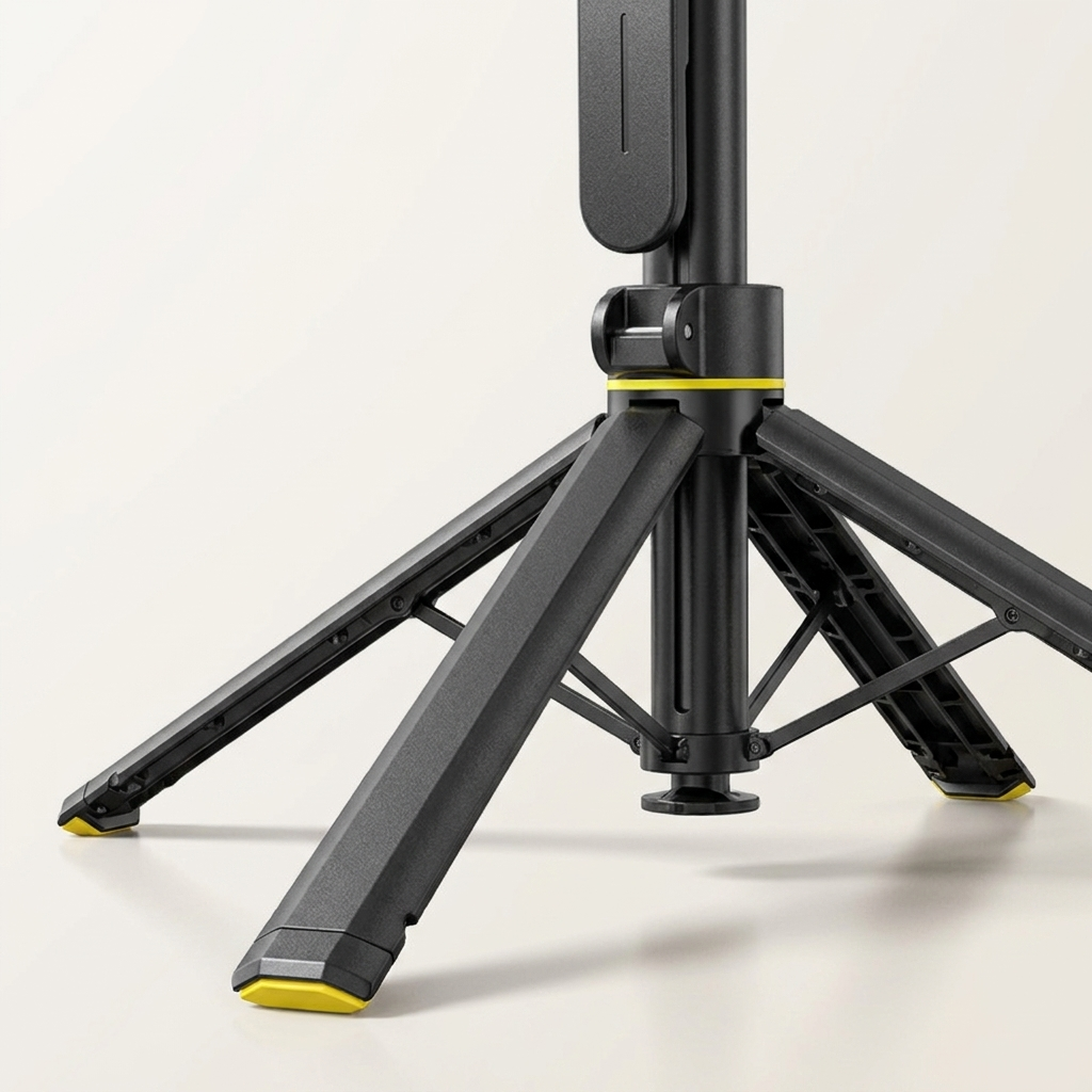Drop-to-open pole that extends in one motion and collapses compactly