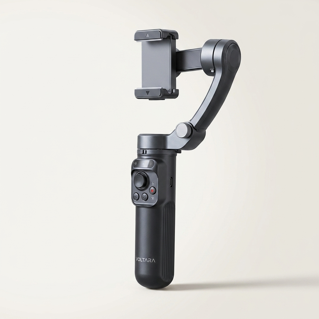 Fold-out mini tripod base with optional fill light and tracking module
