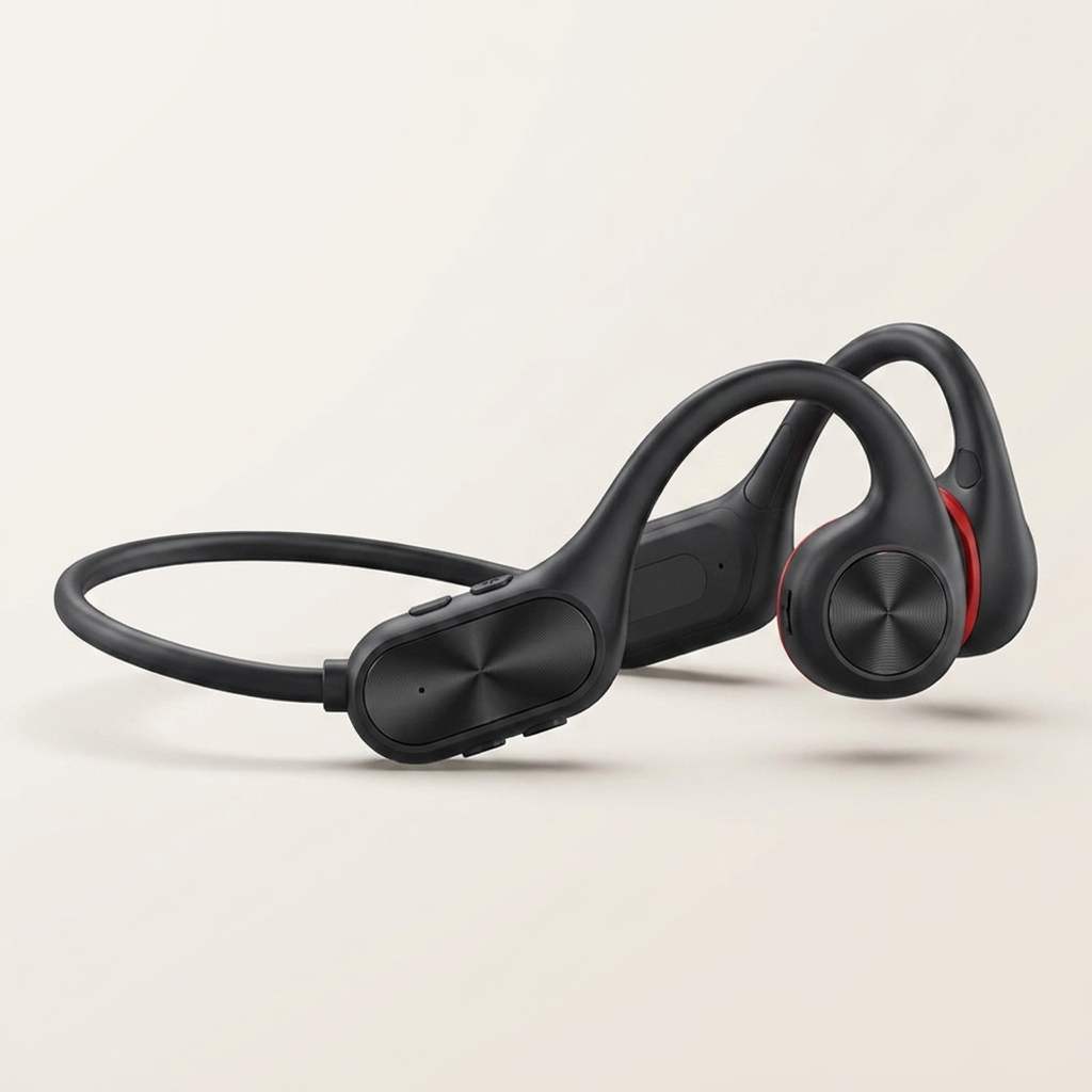 Waterproof bone conduction headphones built for swimming and pool training