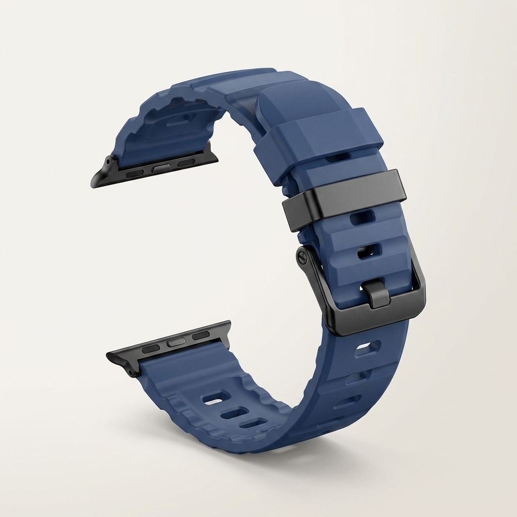 Sweat- and water-resistant fluororubber band that wipes clean easily