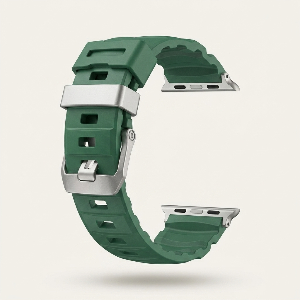 Secure pin buckle available in titanium or black finish