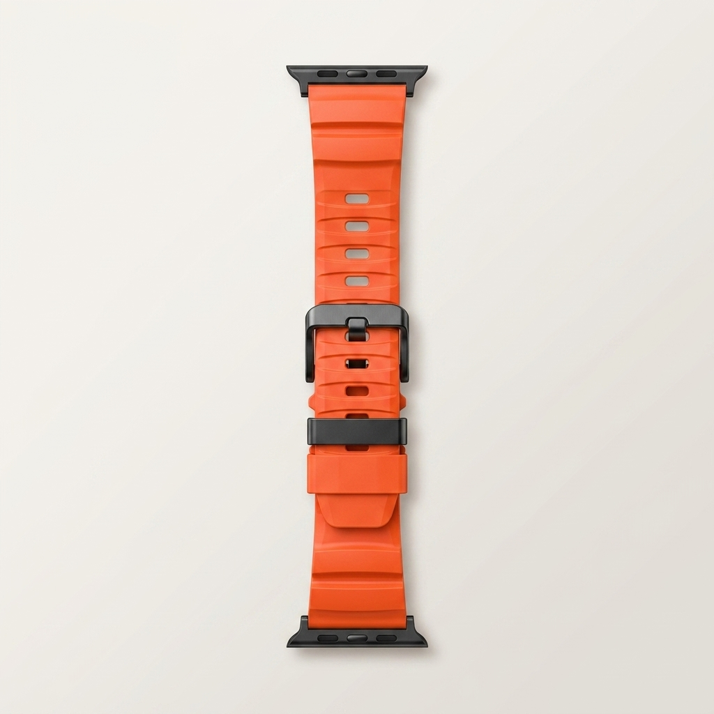 Reinforced stainless-steel lug connectors hold the watch firmly in place