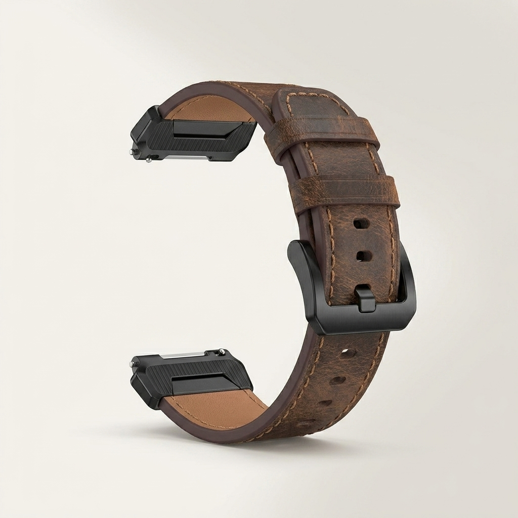 Leather band with neat edge stitching and a soft lining