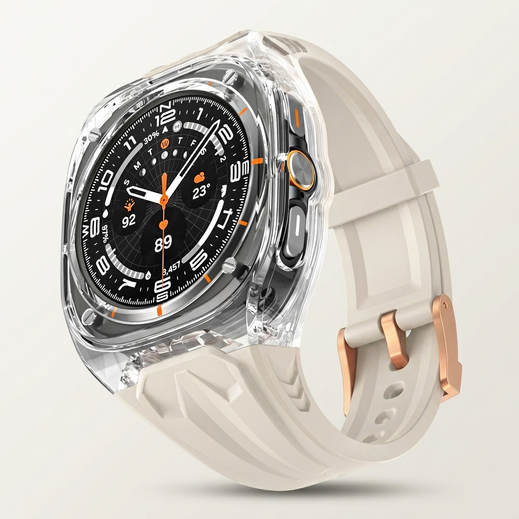 Motorsport-inspired case and band set available in six finishes
