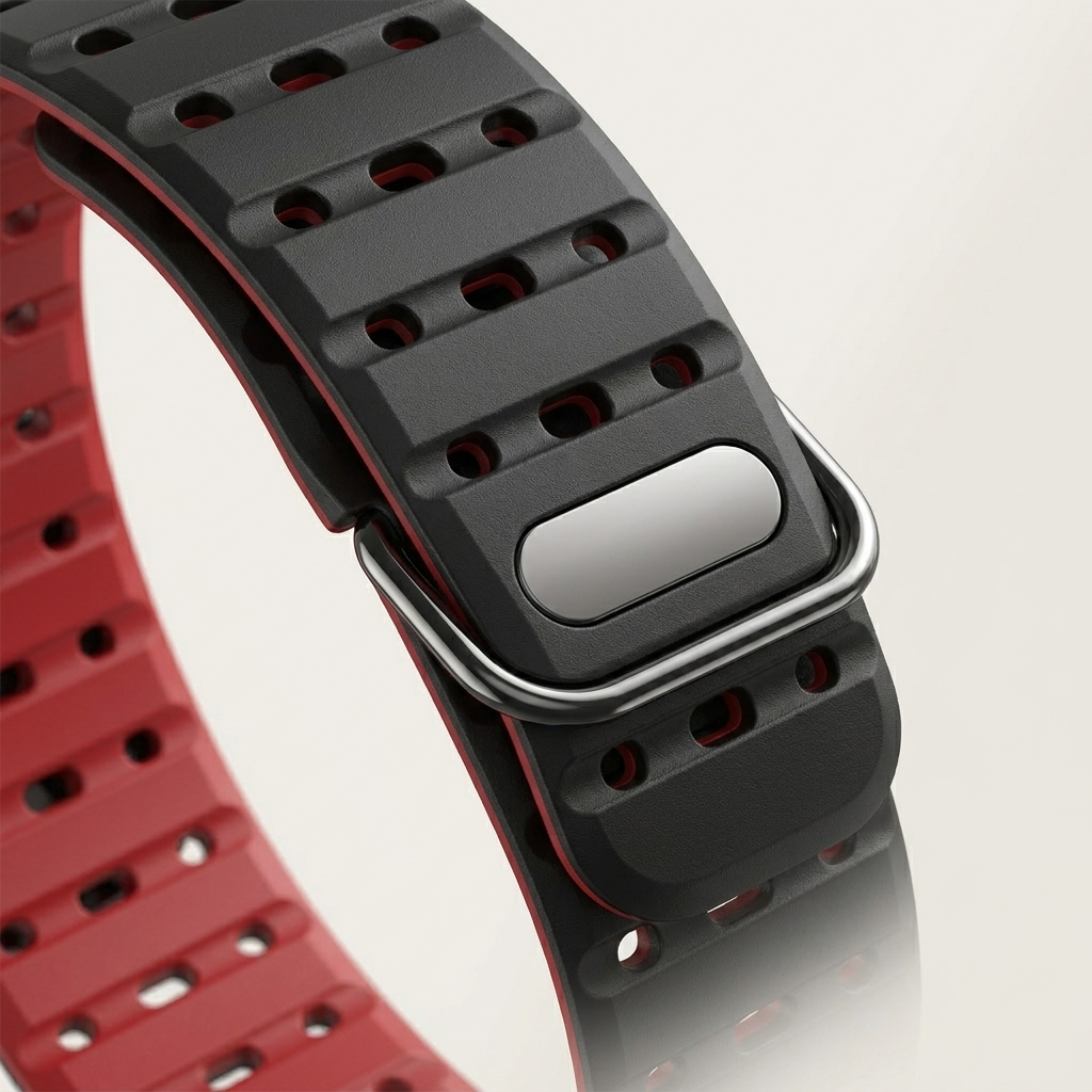 Self-adjusting magnetic loop clasp fastens without fixed buckle holes