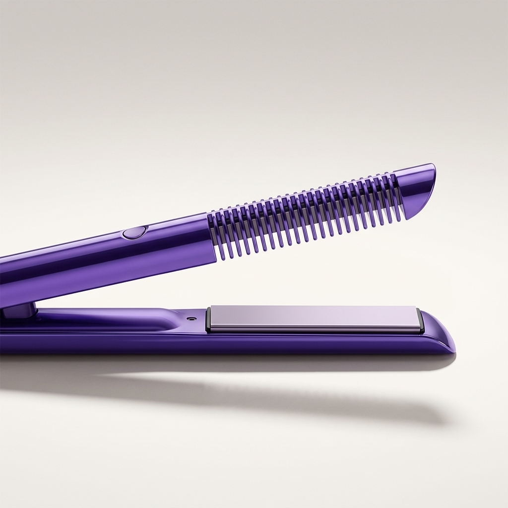 Ionic Ceramic Hair Straightener Comb - Wet & Dry Fast-Heat Flat Iron (UK Plug)