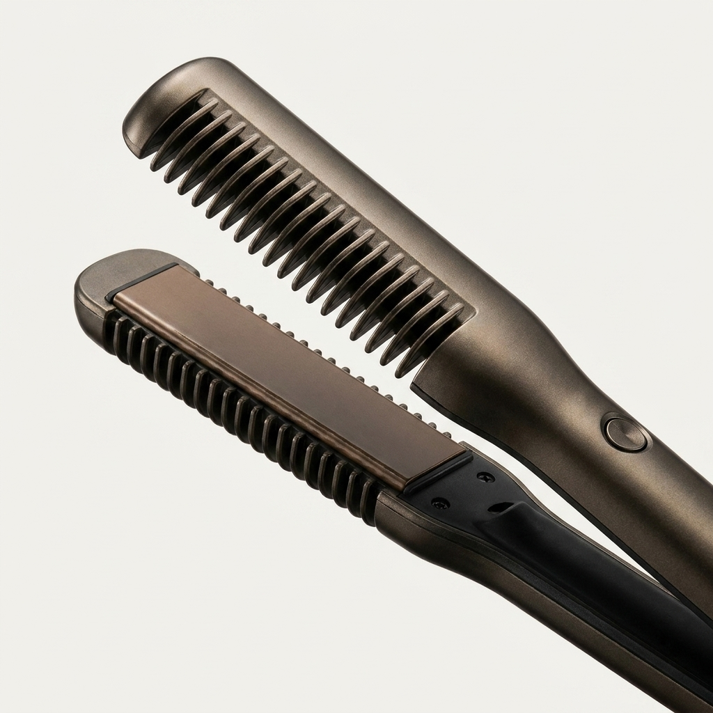 Ionic Ceramic Hair Straightener Comb - Wet & Dry Fast-Heat Flat Iron (UK Plug)